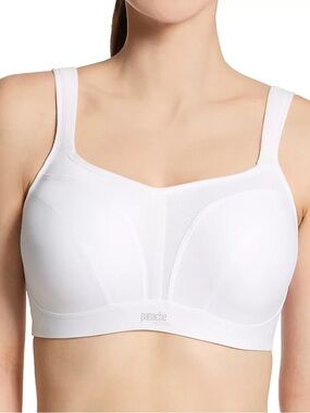 Panache Power Full-Busted Underwire Sports Bra in White Size 32DD/E